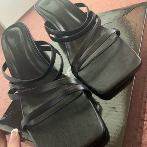 Strappy mini chunky heels
